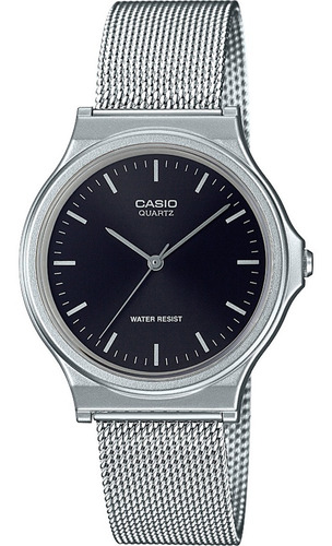 Reloj Casio Unisex Mq-24m-1e Color de la malla Plateado Color del bisel Plateado Color del fondo Negro