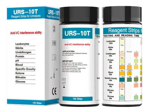 (2 Caja) Tiras Reactivas For Análisis De Orina Urs-10t (100