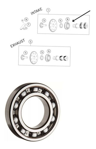 Rolamento Do Comando Admissão Escape Original Ktm Duke 390