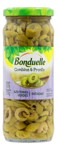 Azeitona Verde em Conserva Fatiada Bonduelle Vidro 170g