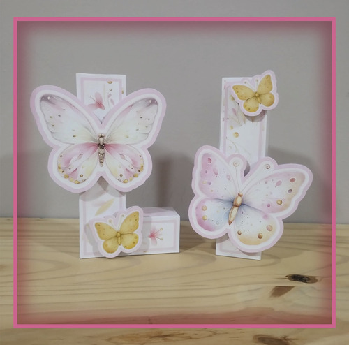 Letras 3d Personalizadas Para Candy Bar - Modelo Mariposas
