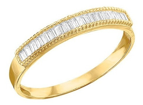 Imagen 3 de 3 de Anillo Churumbela Baguettes Oro 10k - 2616