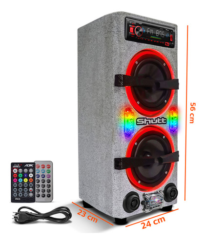 Caixa Som Bob Residencial Amplificada Shutt 480w Strobo Rgb