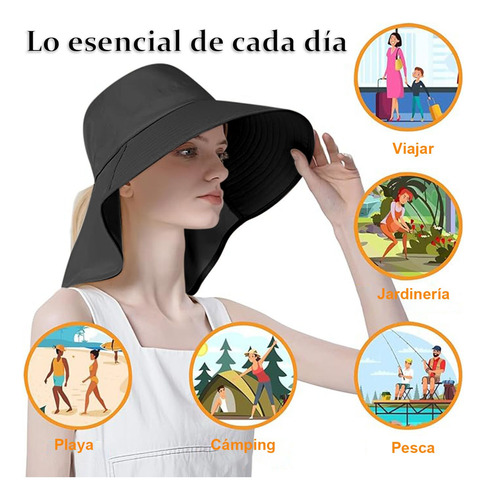 Sombrero Para Sol Gorras Mujer Playa Visera Protección Uv