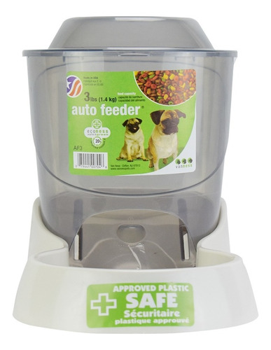 Alimentador Automatico Vaness De 1.3 K Para Mascotas Color Verde/gris