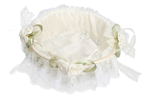 Cesta De Flores Blancas Para Bodas Con Capacidad Suficiente