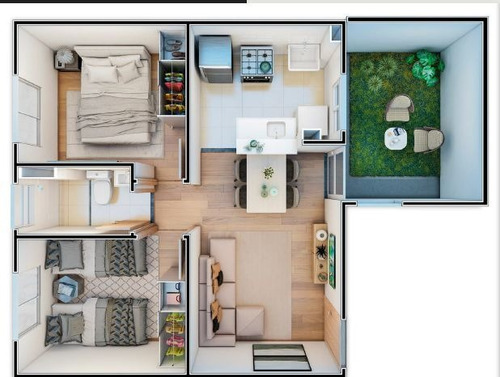 Imagem 10 de 10 de Apto Casa Verde E Amarela Em Petrópolis 2 Quartos, Área De Lazer, Só 145mil!!! - 590