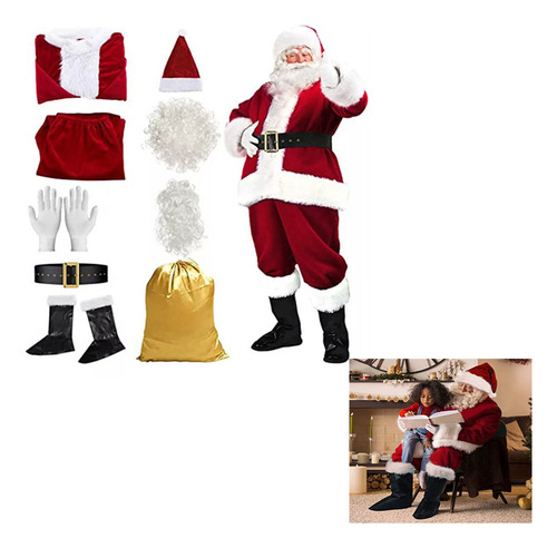 Set De Disfraz De Santa Claus Para Cosplay, 10 Piezas