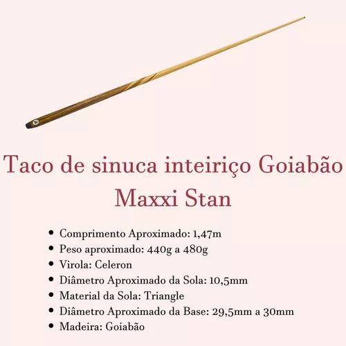 Taco Goiabão Para Bilhar Profissional Partido + Giz Master