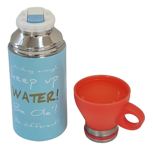 Imagem 2 de 2 de Garrafa Térmica Inox Com Copo Tipo Botija-300 Ml Ekilibrium