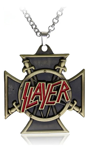 Slayer - Collar Medalla Rock Gotico Metal Emo Aesthetic 01