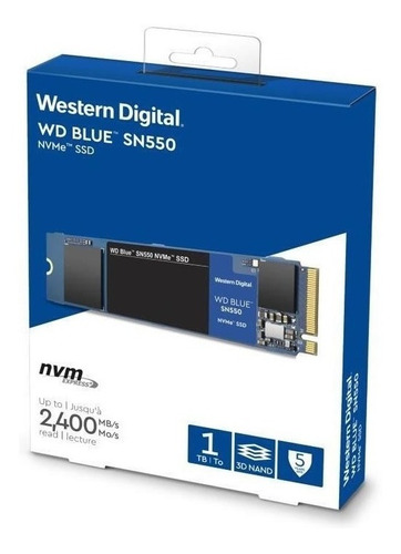 Ssd M.2 1tb Wd Blue Sn550 2,400/1,950mbps 2280 Nvme Pcie3 X4