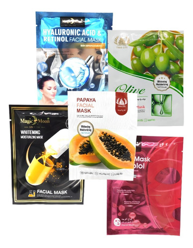 Pack X 5 Mascarillas Faciales Hidratantes Nutritivas