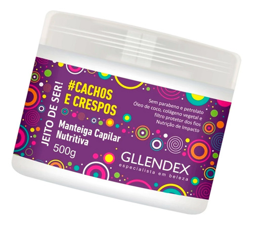 Gllendex Jeito De Ser Mascara Nutritiva Rulos Cachos 500gr