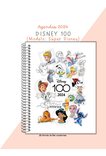 Agenda Diaria, Disney 100, Personalizada - Especial- 2 Unid