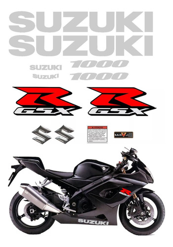 Kit Adesivo Faixas E Etiquetas Para Suzuki Gsxr 1000 12866