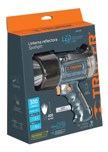 Linterna Recargable De Emergencia 350 M, Ip67, 300 Lumenes