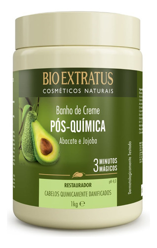 Banho De Creme Pós Quimica Abacate E Jojoba 1kg Bio Extratus