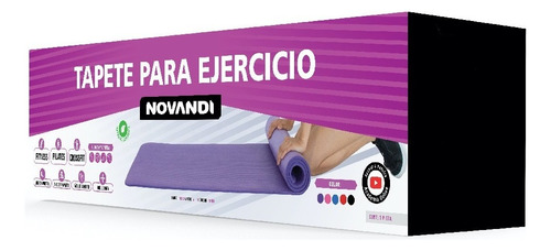 Tapete De Ejercicio De 10 Mm Para Yoga, Pilates Y Fitness Color Violeta