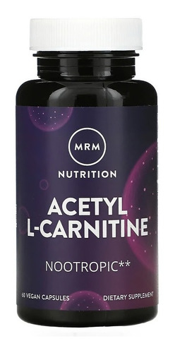 Imagem 1 de 3 de Acetil L-carnitina, Importada Mrm, 500mg - 60 Caps