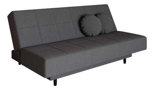 Sofá-cama Casal 3 Lugares Jimmy Suede Grafite