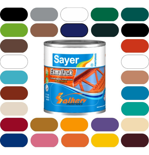 Esmalack E S M A L T E Alquidalico Bote 250ml Sayer Color Negro Mate Ee-1100