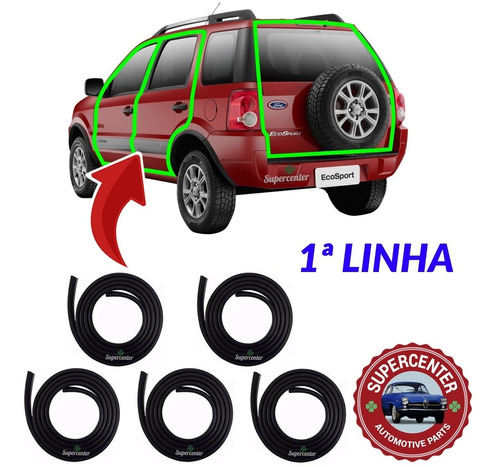 Kit Borracha Porta E Mala Ecosport 2002 A 2011 Mod. Original