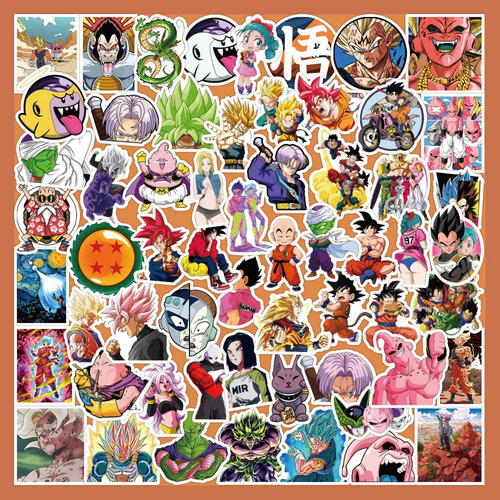 Dragon Ball Z 50 Calcomanias Stickers Contra Agua Anime Goku