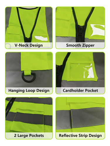 Conjunto Chaleco Seguridad Reflectante Malla Fluorescentes