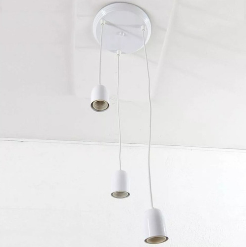 Lampara Techo 3 Luces Blanca Diseño Vintage Moderna Fabrica