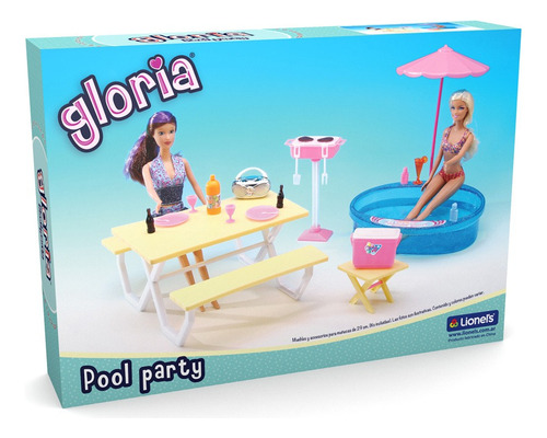 Muebles Para Muñeca Gloria Pool Party Mesa Y Pileta Lionels