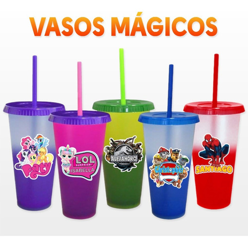 Vasos Mágicos Cambia De Color Personalizados Pack 30 Piezas