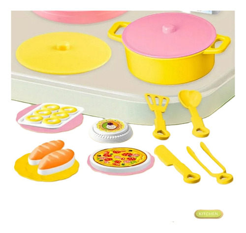 Mini Cozinha Infantil Para Meninas Com 48 Acessórios