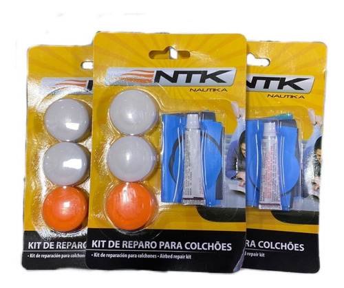 Kit Ntk Colchão Inflável Remendo - Nautika + Tampas Cola