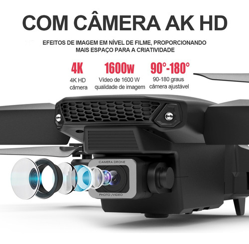 Drone Com Camera Remoto Controle E88 4k Hd Fpv Profissional