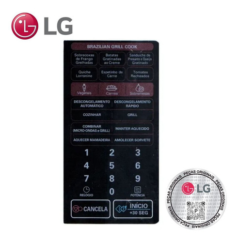Imagem 2 de 2 de Painel Membrana Original Microondas LG Mh7047 Mfm62077001