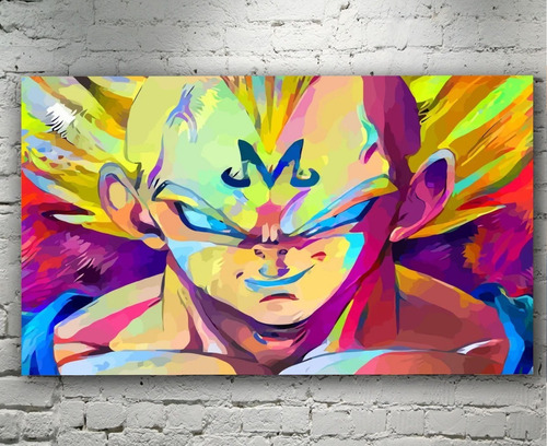 Cuadro Decorativo Majin Vegeta Abstracto Color Dragon Ball