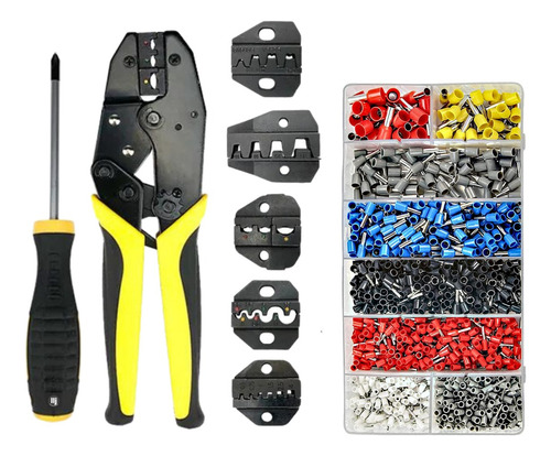 Kit Alicate Crimpar + Box De 1200 Terminal Ilhós 0,25 A 35mm