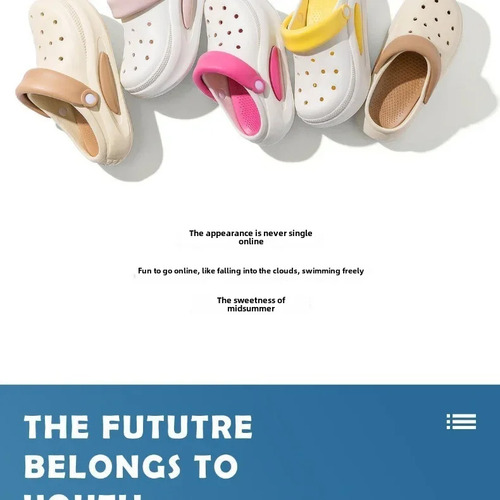 Zapatos Con Agujeros De Dibujos Animados De Fondo Grueso Par