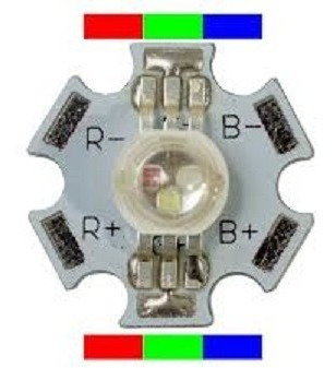 Led 3w Star Rgb Con Disipador Estrella 200lm 120° X 1u.