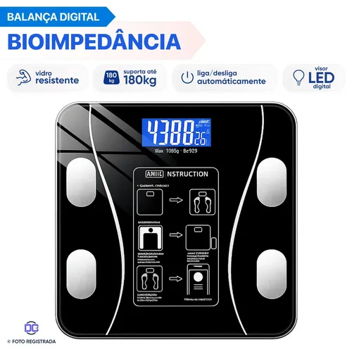 Balança Digital Bioimpedância Bluetooth Inteligente Corporal Alta Precisão com App Grátis Android Ios Preta Marca Dc Preto — R$ 31,80 em Mercado Livre, 20% OFF