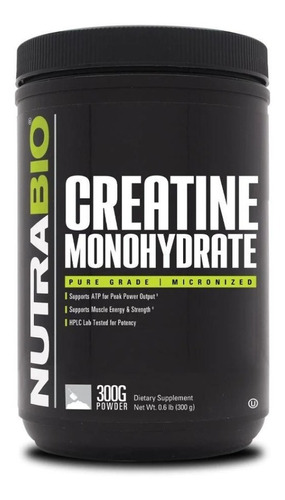 Creatine Monohydrate Nutrabio 300 Grs- 60 Serv + Envio