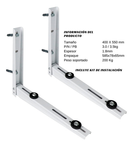 Base Soporte Para Mini Split Y Aire Acondicionado 120kg