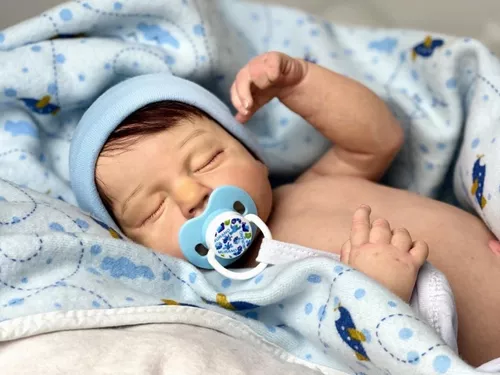 Bebê reborn menino dormindo promoção de lançamento