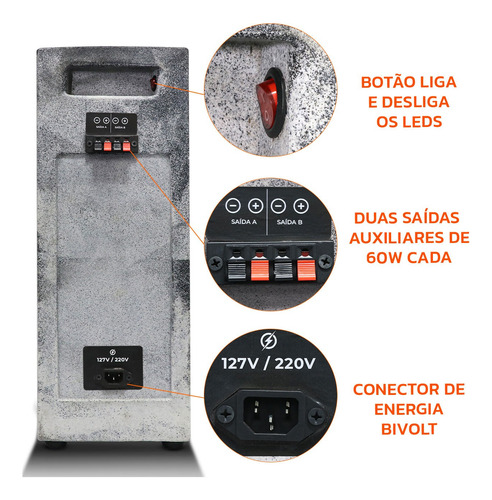 Caixa Som Bob Amplificada Residencial Shutt 520w Player Bt