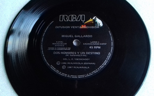 Single Promocional Miguel Gallardo- Dos Hombres Y Un Destino