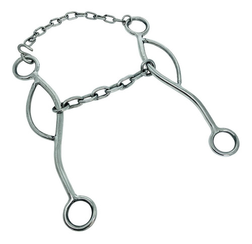 Imagem 1 de 3 de Freio Bridão Levantador Inox Bocal Corrente Cavalo Mula