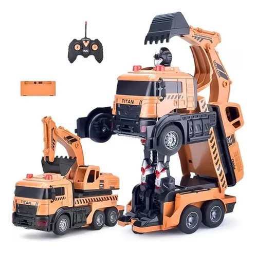 Auto Control Remoto Transformer Robot Excavadora 685-1