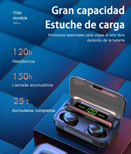 Audífonos Tws Bluetooth 5.0 Táctiles Ipx7 Con Caja De Carga