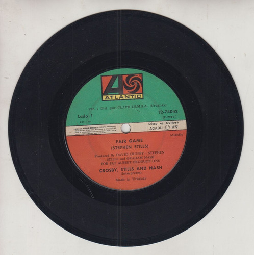 1977 Disco Simple Vinilo Crosby Stills & Nash Uruguay Raro